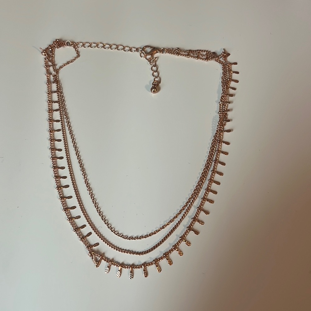 rose gold 3 layer necklace